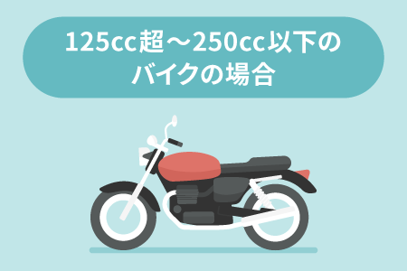 125cc超〜250cc以下のバイクの場合