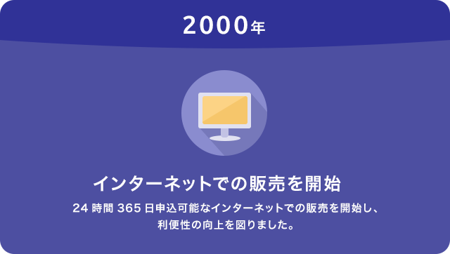 2000年 インターネットでの販売を開始